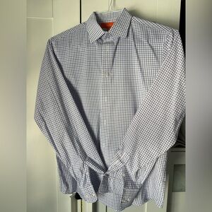 TALLIA Nordstrom Boys Plaid Dress Shirt - Blue Pink and White